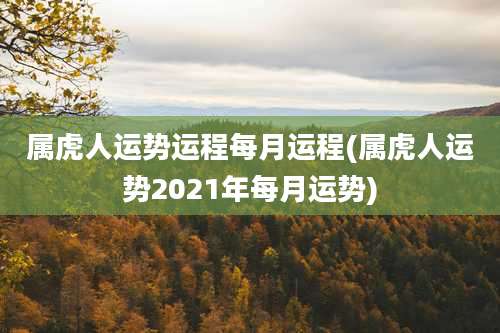 属虎人运势运程每月运程(属虎人运势2021年每月运势)
