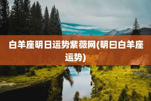 白羊座明日运势紫薇网(明曰白羊座运势)