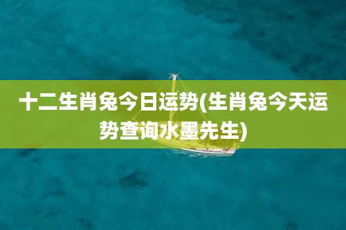 十二生肖兔今日运势(生肖兔今天运势查询水墨先生)