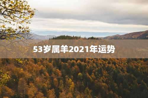 53岁属羊2021年运势