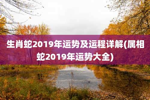生肖蛇2019年运势及运程详解(属相蛇2019年运势大全)