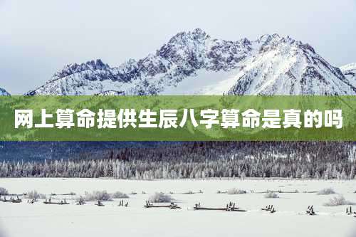 网上算命提供生辰八字算命是真的吗