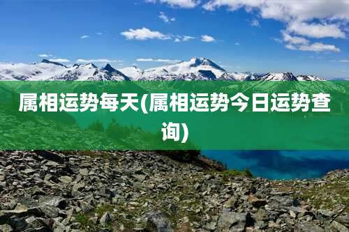 属相运势每天(属相运势今日运势查询)