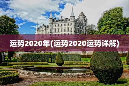 运势2020年(运势2020运势详解)
