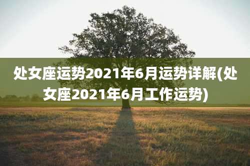 处女座运势2021年6月运势详解(处女座2021年6月工作运势)