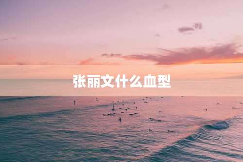 张丽文什么血型