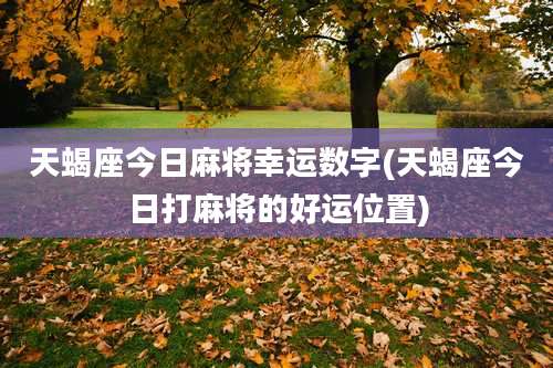 天蝎座今日麻将幸运数字(天蝎座今日打麻将的好运位置)