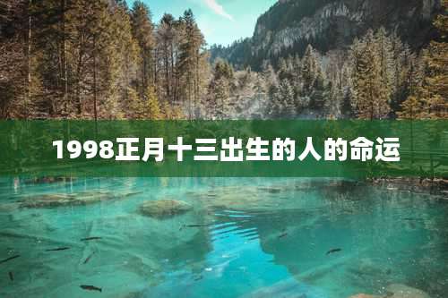 1998正月十三出生的人的命运