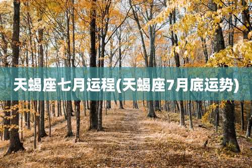 天蝎座七月运程(天蝎座7月底运势)
