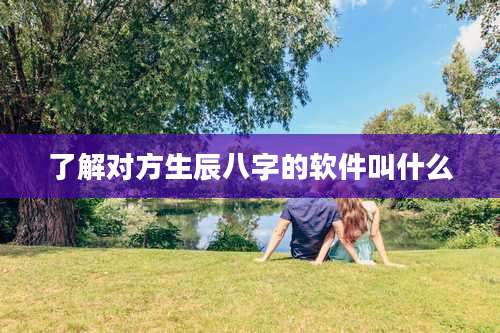 了解对方生辰八字的软件叫什么