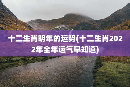 十二生肖明年的运势(十二生肖2022年全年运气早知道)