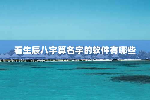 看生辰八字算名字的软件有哪些