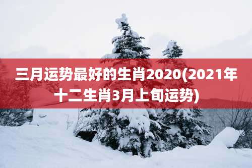 三月运势最好的生肖2020(2021年十二生肖3月上旬运势)
