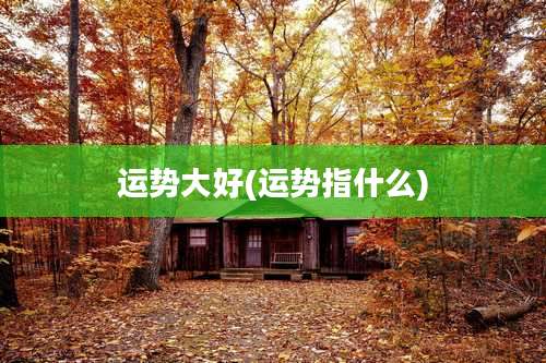 运势大好(运势指什么)
