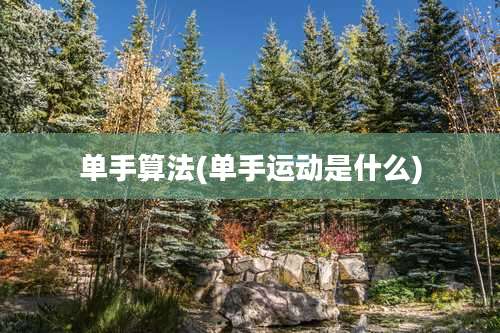 单手算法(单手运动是什么)