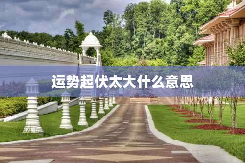 运势起伏太大什么意思