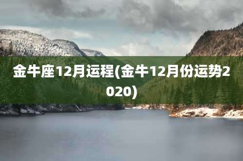 金牛座12月运程(金牛12月份运势2020)