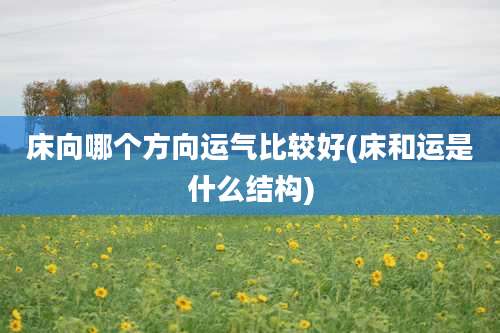 床向哪个方向运气比较好(床和运是什么结构)