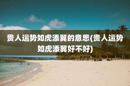 贵人运势如虎添翼的意思(贵人运势如虎添翼好不好)