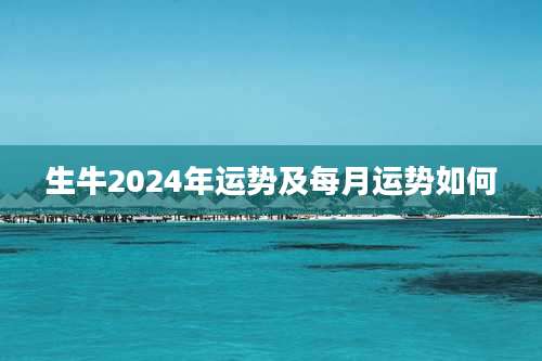 生牛2024年运势及每月运势如何
