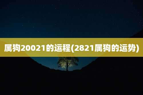 属狗20021的运程(2821属狗的运势)