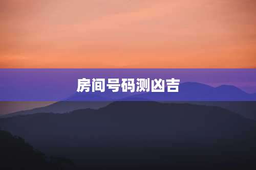房间号码测凶吉