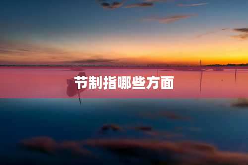 节制指哪些方面