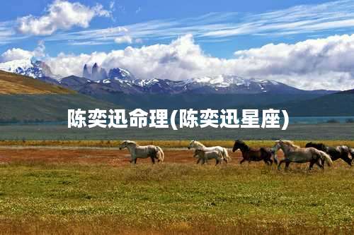 陈奕迅命理(陈奕迅星座)