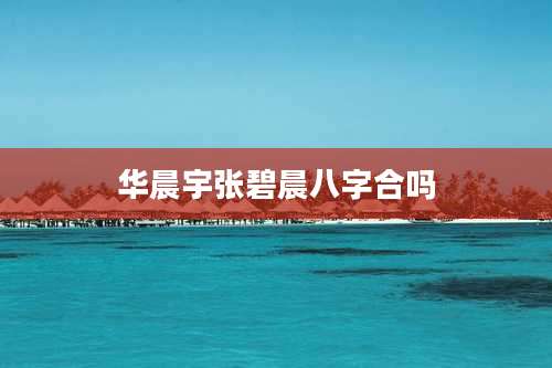 华晨宇张碧晨八字合吗