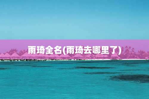 雨琦全名(雨琦去哪里了)