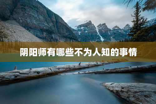 阴阳师有哪些不为人知的事情
