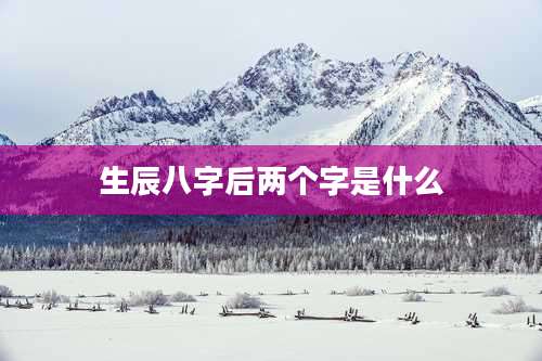 生辰八字后两个字是什么