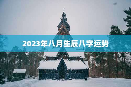 2023年八月生辰八字运势