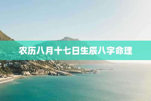 农历八月十七日生辰八字命理