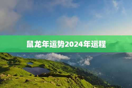 鼠龙年运势2024年运程