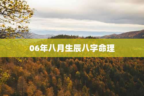 06年八月生辰八字命理