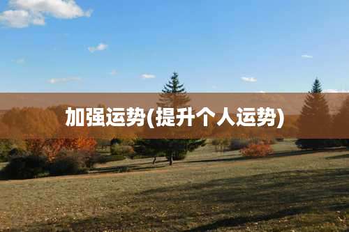 加强运势(提升个人运势)