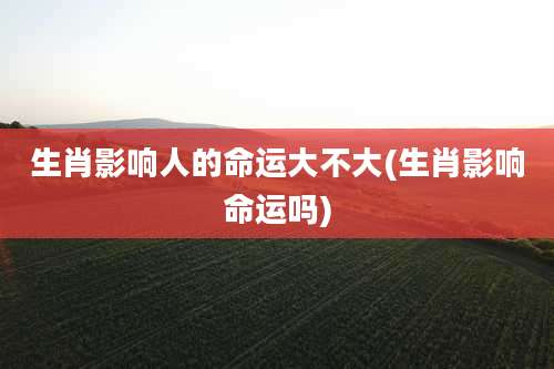 生肖影响人的命运大不大(生肖影响命运吗)