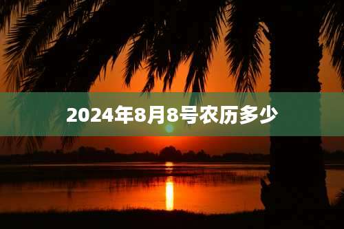 2024年8月8号农历多少