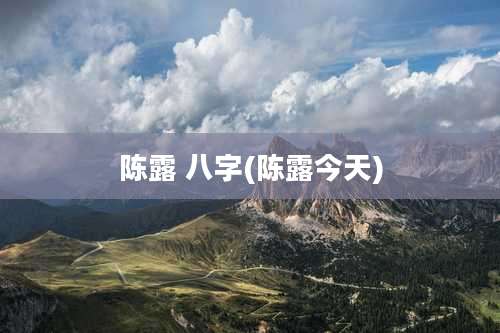 陈露 八字(陈露今天)