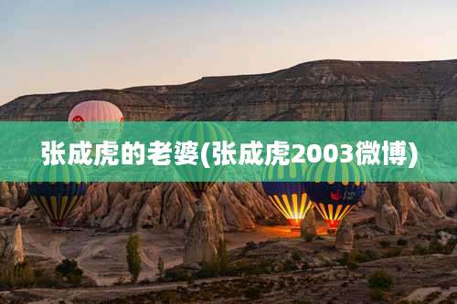 张成虎的老婆(张成虎2003微博)