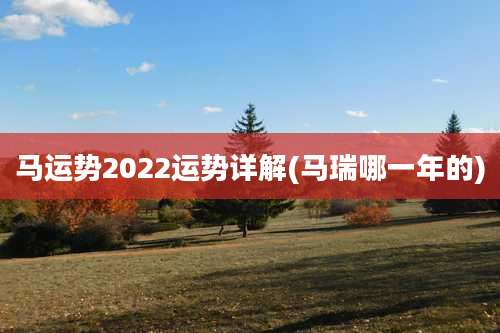 马运势2022运势详解(马瑞哪一年的)