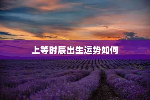 上等时辰出生运势如何