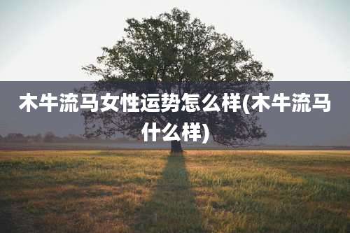 木牛流马女性运势怎么样(木牛流马什么样)