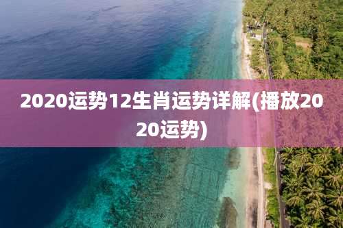 2020运势12生肖运势详解(播放2020运势)