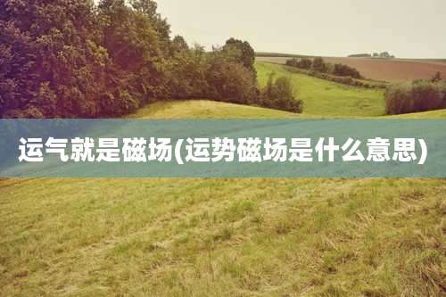 运气就是磁场(运势磁场是什么意思)