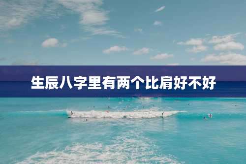 生辰八字里有两个比肩好不好