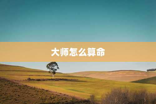 大师怎么算命