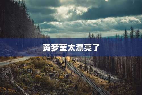 黄梦莹太漂亮了