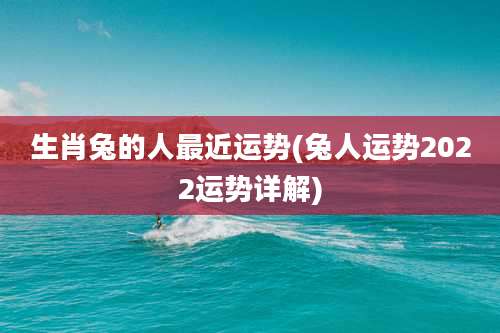 生肖兔的人最近运势(兔人运势2022运势详解)